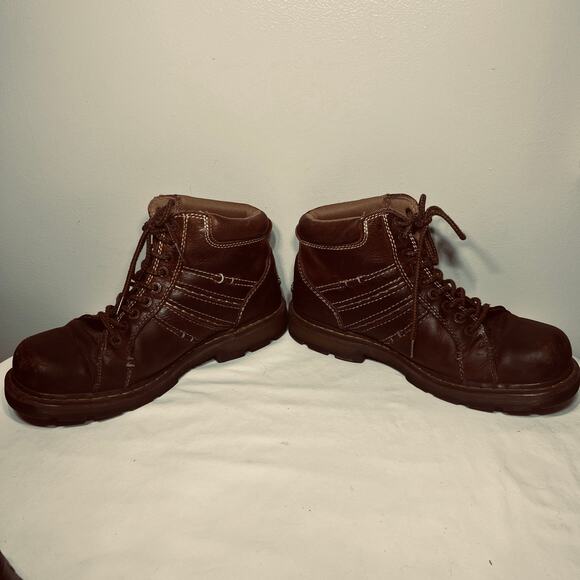 Dr. Martens Boots Quincy77 Mens Ankle Brown Leather Lace Up Preppy Work 12 - Picture 2 of 9